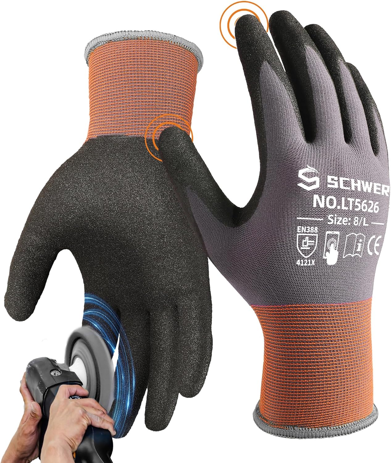 Touch Screen Gloves - 6 Pairs Heavy Duty Work Gloves,