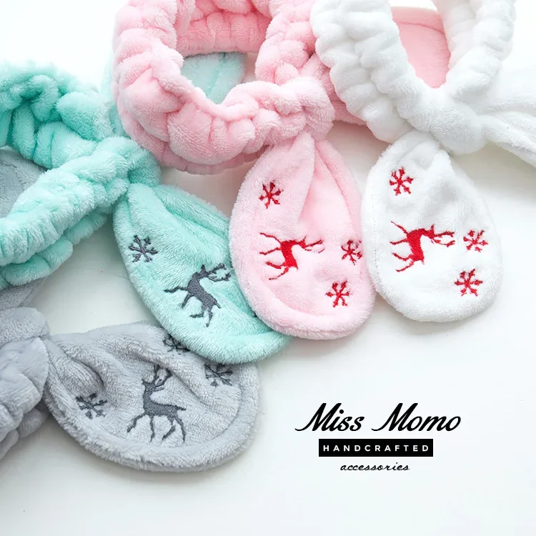 Soft Retro Christmas elk snowf – Winter Headband Fleece recenzja i cena