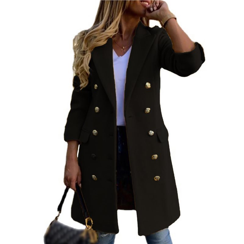 A24F-Women Fall Winter Wool Co – Wool Coat Peacoat recenzja i cena