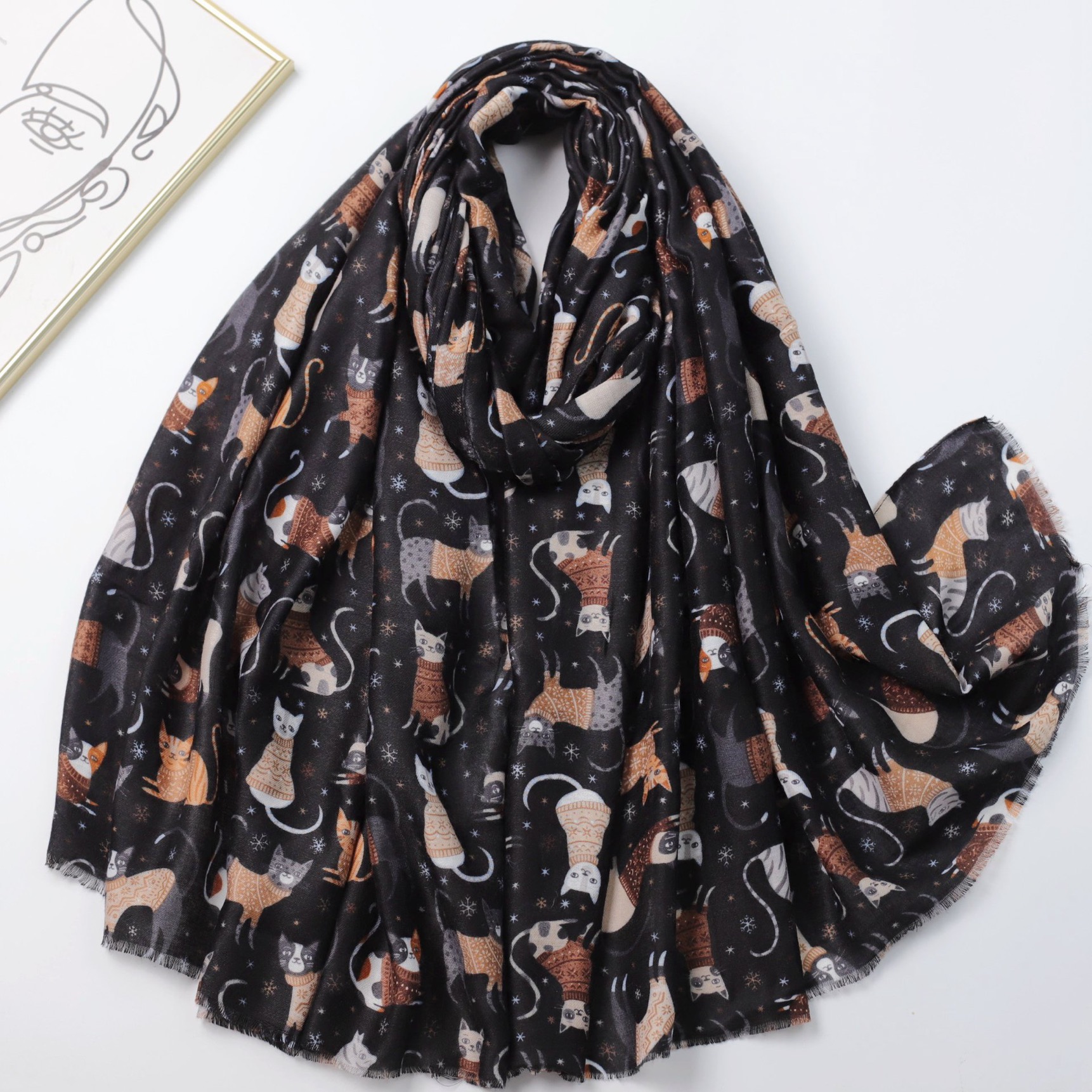 Women's Lovely Cartoon Playful – Shawl Wrap Winter recenzja i cena