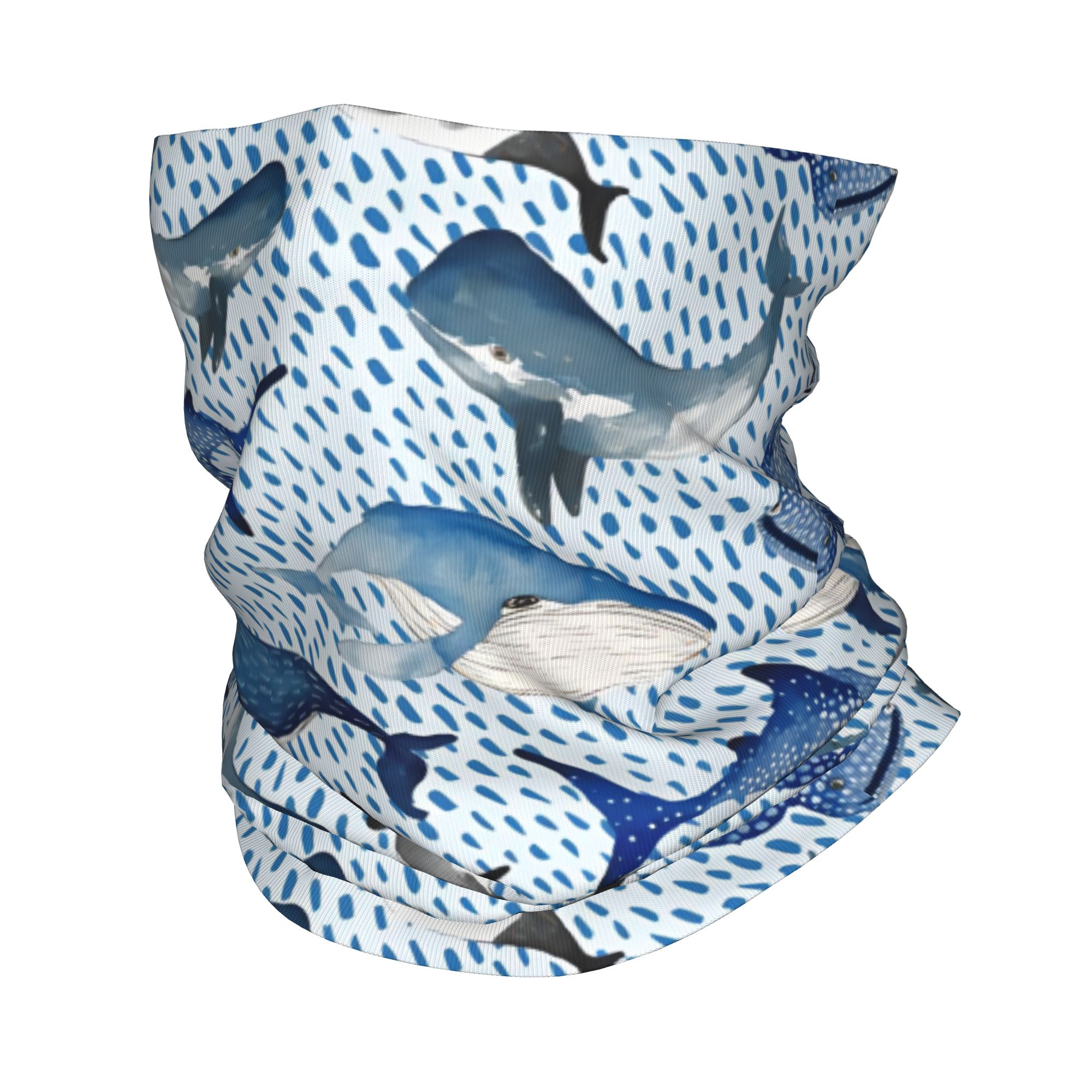Custom Blue Watercolour Shark  – Neck Gaiter Fleece recenzja i cena