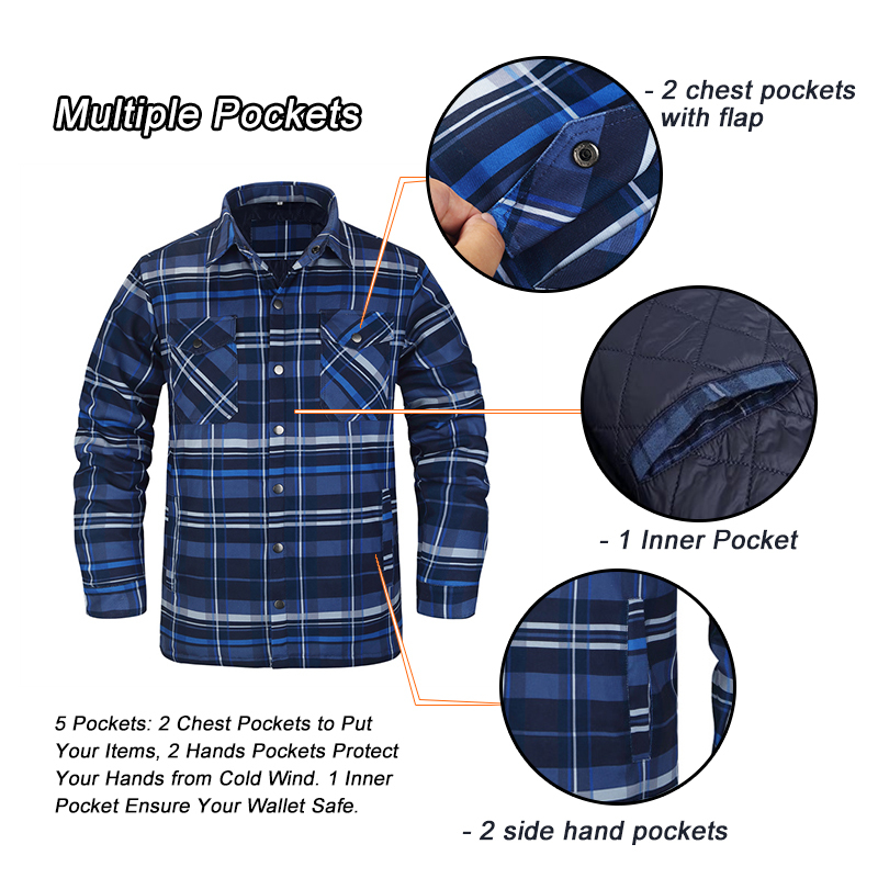 Winter Plaid Shirts For Mens T – Flannel Shirt Lined recenzja i cena
