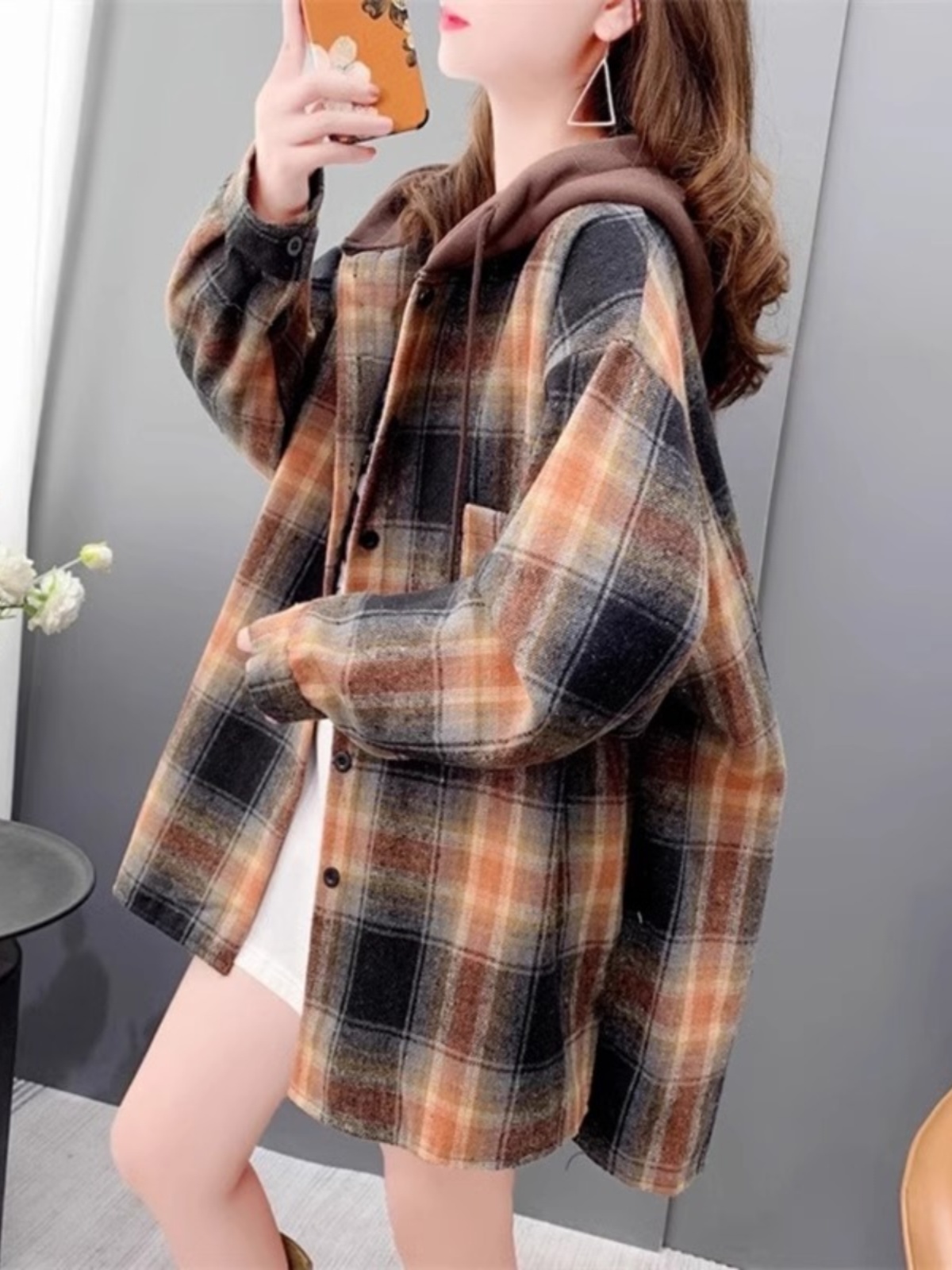 Women's Oversized Plaid Flanne – Flannel Shirt Lined recenzja i cena