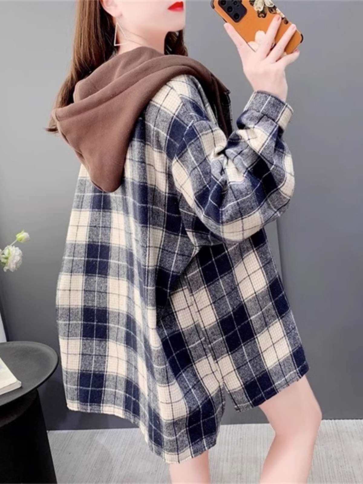 Women's Oversized Plaid Flanne – Flannel Shirt Lined recenzja i cena