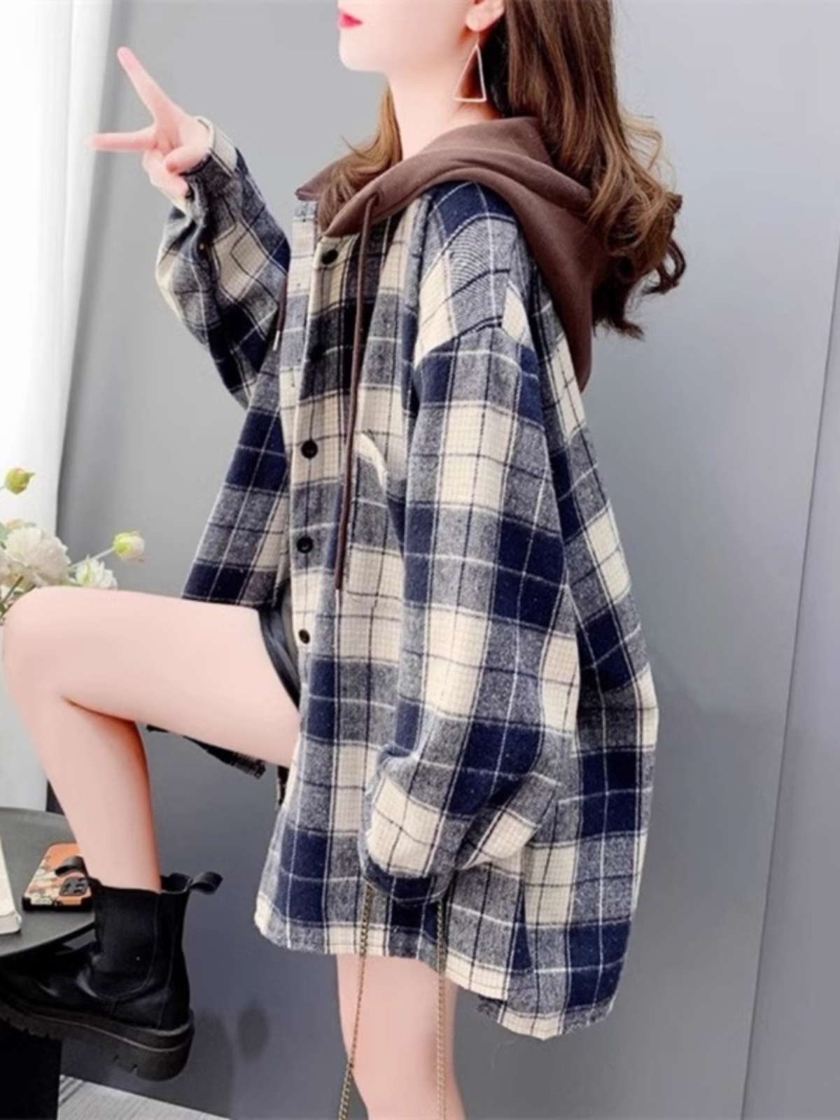 Women's Oversized Plaid Flanne – Flannel Shirt Lined recenzja i cena