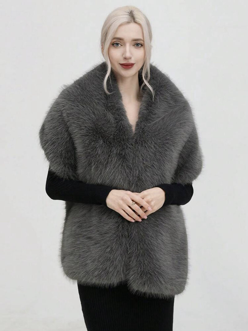 Fashion Luxury Faux Fox Fur Sh – Shawl Wrap Winter recenzja i cena