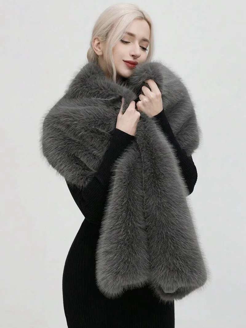 Fashion Luxury Faux Fox Fur Sh – Shawl Wrap Winter recenzja i cena