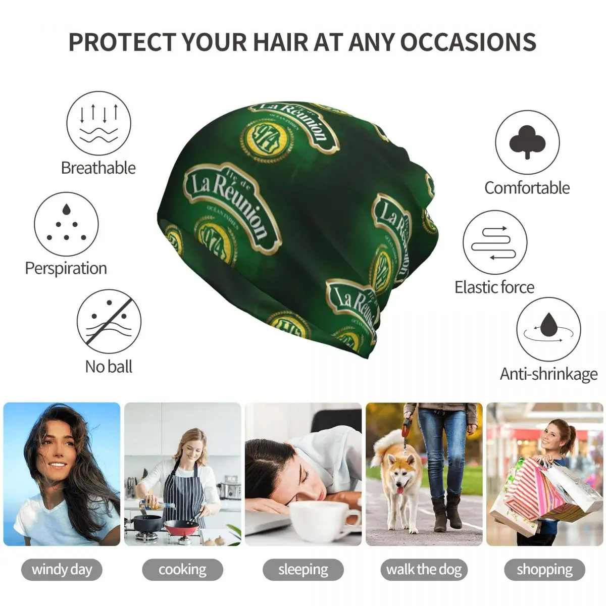 974 Reunion Island Flag Bandan – Knit Beanie Hat Warm recenzja i cena