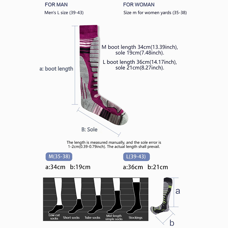 GTUBIKE Merino Wool Ski Socks, – Thermal Sock Wool recenzja i cena