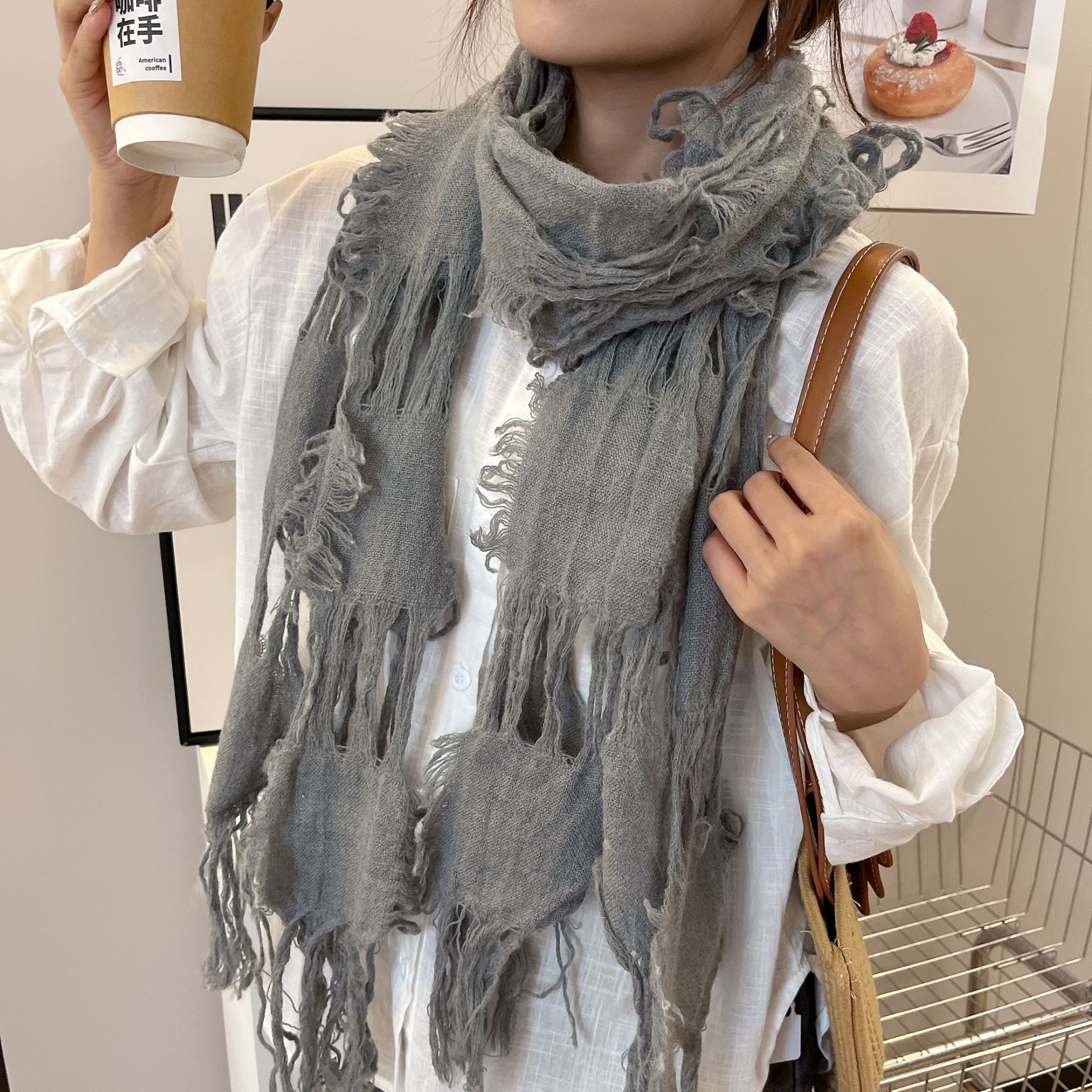 2025 New Fashion Ripped Hole T – Wool Scarf Men recenzja i cena