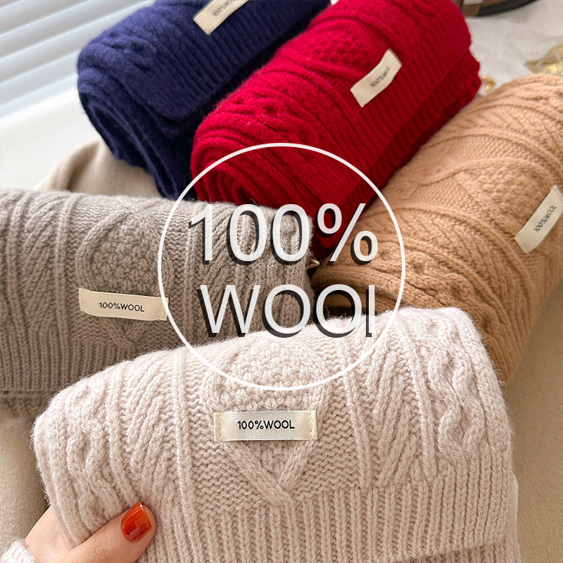 Luxury 100% Wool Scarf Women M – Shawl Wrap Winter recenzja i cena