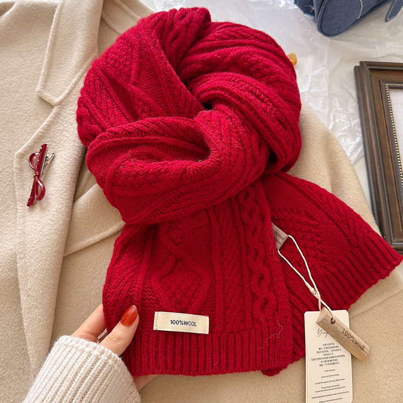 Luxury 100% Wool Scarf Women M – Shawl Wrap Winter recenzja i cena