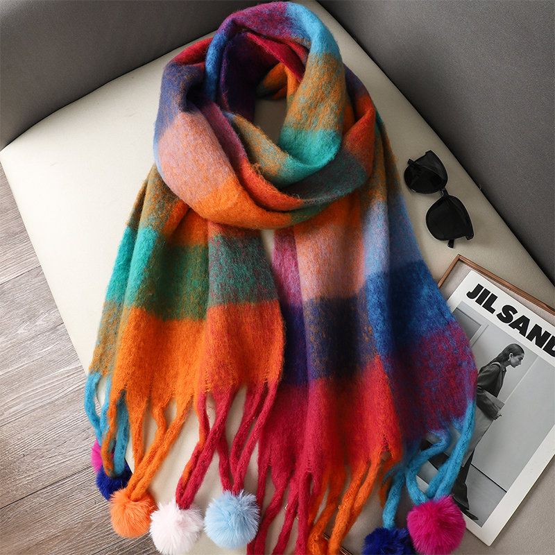 Luxury Plaid Scarf Winter Warm – Cashmere Pashmina Wrap recenzja i cena